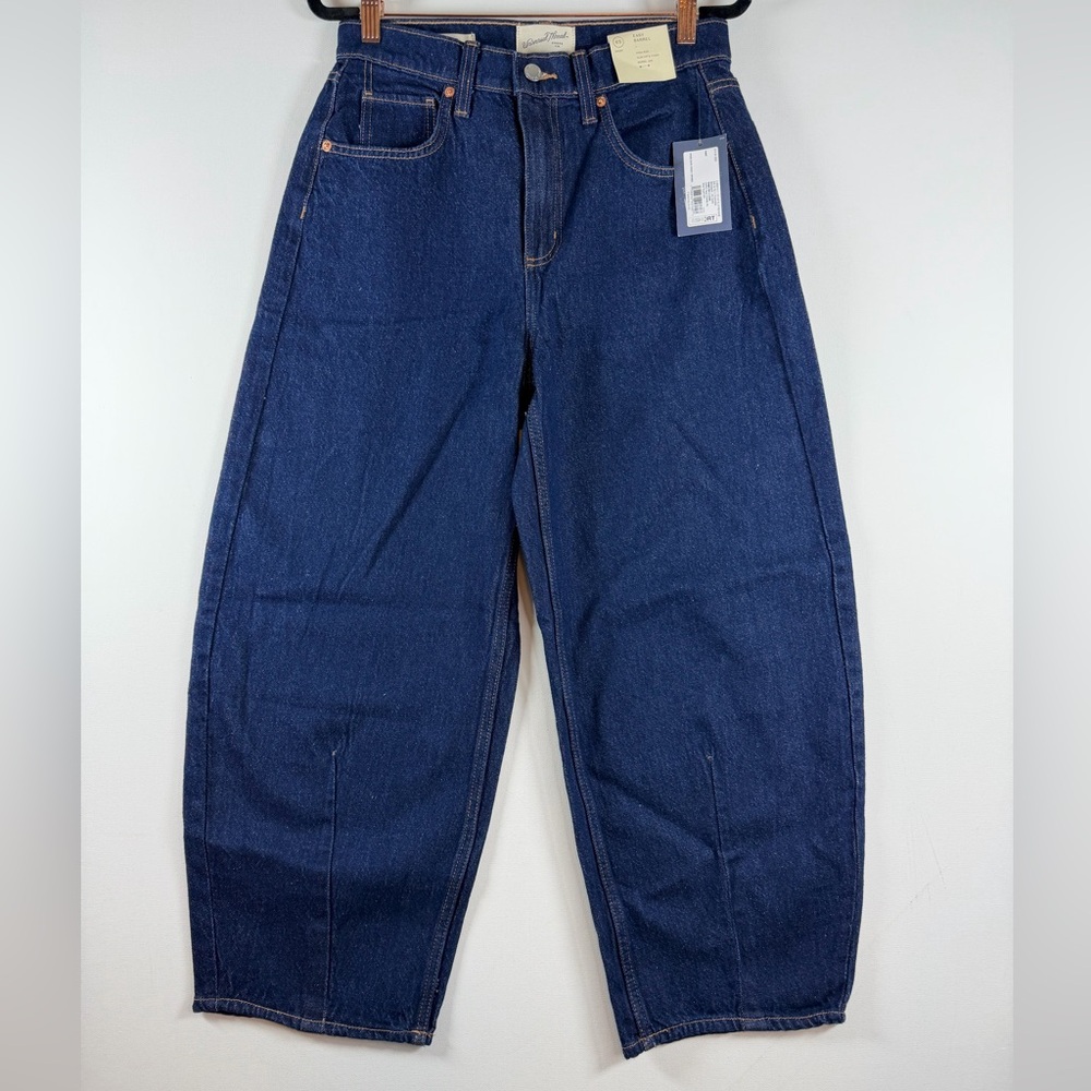 Universal Thread Women High-Rise Easy Barrel Ankle Jeans Dark Wash 0, 2 or 6S - Picture 5 of 14